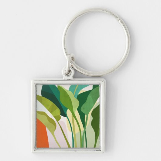 熱帯葉 キーホルダー (正面)