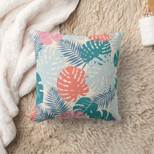 熱帯葉 クッション (ブランケット)