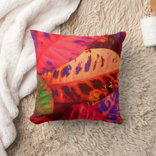 熱帯葉 クッション (ブランケット)