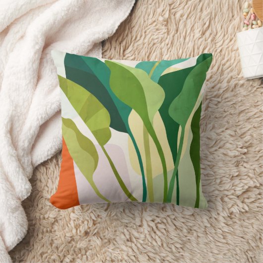 熱帯葉 クッション (ブランケット)