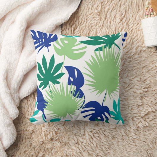 熱帯葉 クッション (ブランケット)