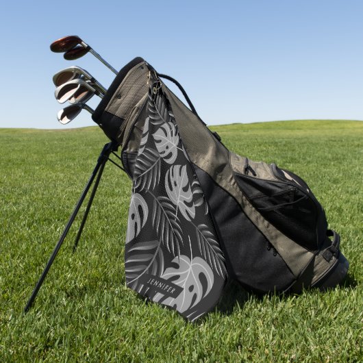 熱帯葉 ゴルフタオル (グリーン)