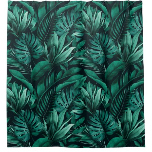 熱帯葉 シャワーカーテン (正面)