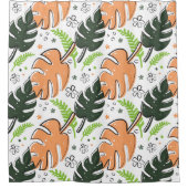 熱帯葉 シャワーカーテン (正面)