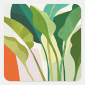 熱帯葉 スクエアシール (正面)