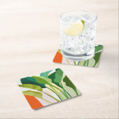 熱帯葉 スクエアペーパーコースター (インサイチュ)
