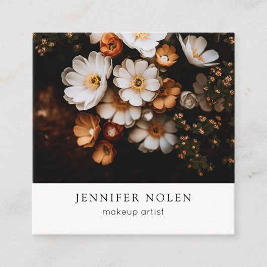 熱帯葉 スクエア名刺 (正面)