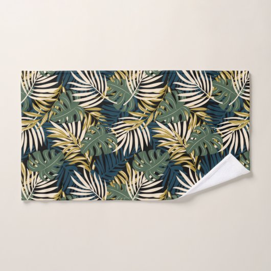 熱帯葉 バスタオルセット (ハンドタオル)
