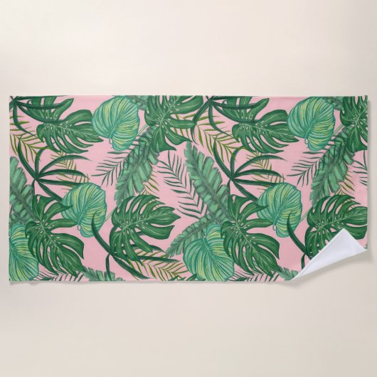 熱帯葉 ビーチタオル (正面)