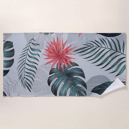 熱帯葉 ビーチタオル (正面)