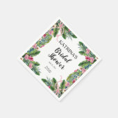 熱帯葉 |ピンクフローラブライダルシャワー スタンダードカクテルナプキン (角)