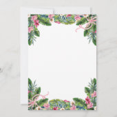 熱帯葉 |ピンクフローラ30歳の誕生日パーティー 招待状 (裏面)