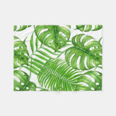 熱帯葉 フリースブランケット (正面(横))