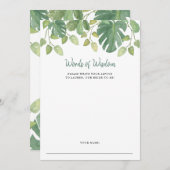 熱帯葉 |ブライダルシャワーアドバイスカード アドバイスカード (正面/裏面)