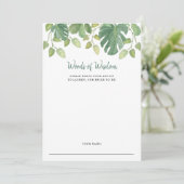 熱帯葉 |ブライダルシャワーアドバイスカード アドバイスカード (スタンド正面)