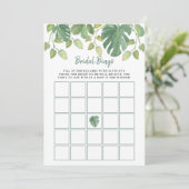 熱帯葉|ブライダルシャワービンゴゲーム 招待状 (スタンド正面)