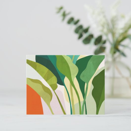 熱帯葉 ポストカード (スタンド正面)