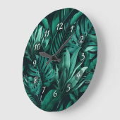 熱帯葉 ラージ壁時計 (傾斜)