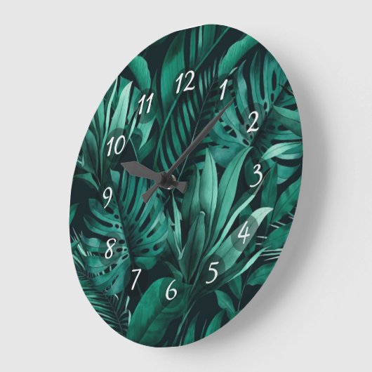 熱帯葉 ラージ壁時計 (傾斜)