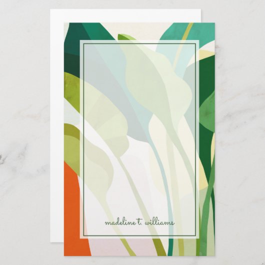 熱帯葉 便箋 (正面/裏面)