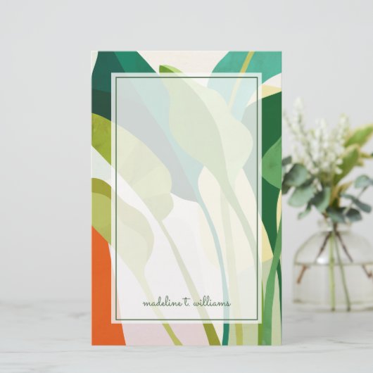 熱帯葉 便箋 (スタンド正面)