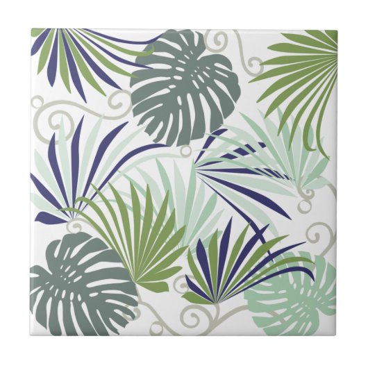 熱帯葉(手のひら) タイル (正面)
