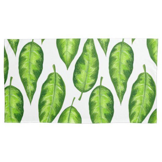 熱帯葉 枕カバー (正面左)