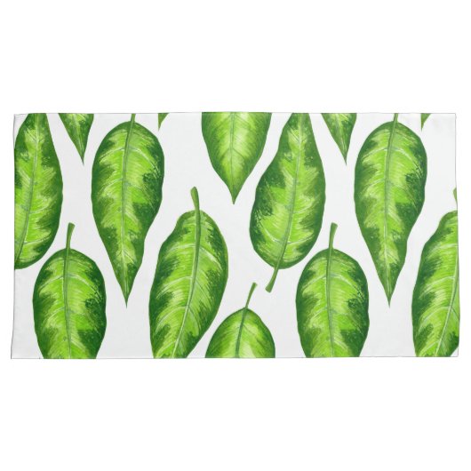 熱帯葉 枕カバー (正面右)