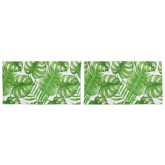 熱帯葉 枕カバー (正面-セット)