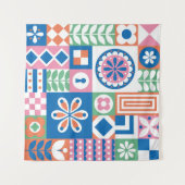 熱帯葉。植物のシームレスなパターン。トロピ タペストリー (正面(横))