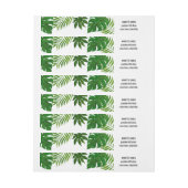 熱帯葉 | 結婚s ラップアラウンドラベル (シート)