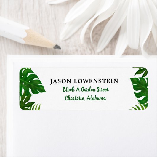 熱帯葉 | 結婚s ラベル (インサイチュ)