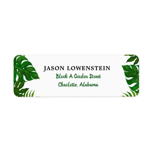 熱帯葉 | 結婚s ラベル (正面)