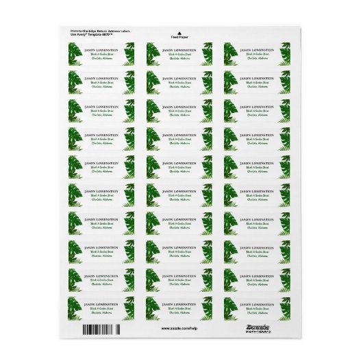 熱帯葉 | 結婚s ラベル (フルシート)