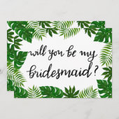 熱帯葉 | 結婚s |花嫁メイド 招待状 (正面/裏面)