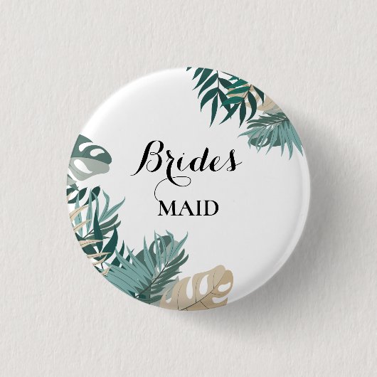 熱帯葉 缶バッジ (正面)