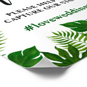 熱帯葉 | Oh Snap Instagram結婚のサイン ポスター (角)