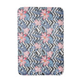 熱帯蓮の花模様 バスマット (正面縦)