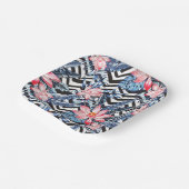 熱帯蓮の花模様 ペーパープレート (傾斜あり)