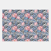 熱帯蓮の花模様 ラッピングペーパーシート (正面2)