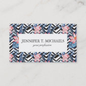 熱帯蓮の花模様 名刺 (正面)