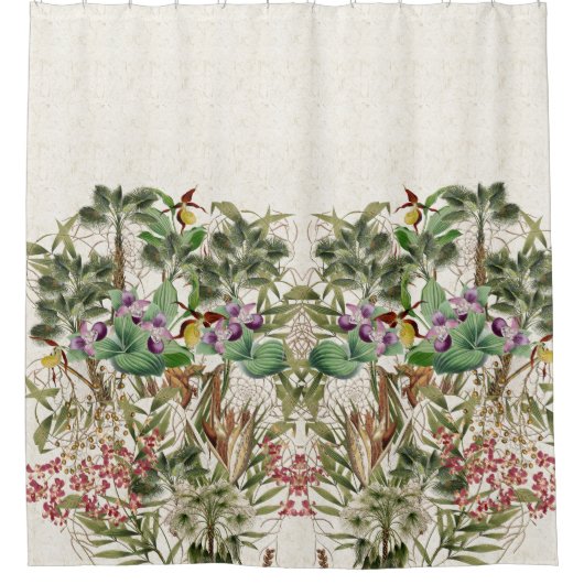 熱帯蘭によってはヤシの木のシャワー・カーテンが開花します シャワーカーテン (正面)