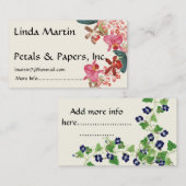 熱帯蘭によっては花の名刺が開花します 名刺 (正面/裏面)