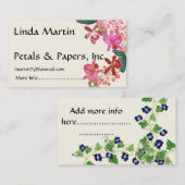 熱帯蘭によっては花の名刺が開花します 名刺 (正面/裏面)