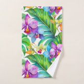 熱帯蘭の模様 バスタオルセット (ハンドタオル)