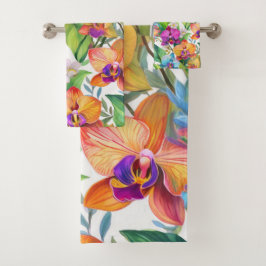 熱帯蘭の模様 バスタオルセット