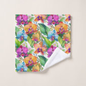 熱帯蘭の模様 バスタオルセット (ウォッシュタオル)