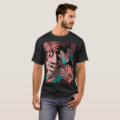熱帯蘭の水の色のシームレスなパターン Tシャツ (正面フル)