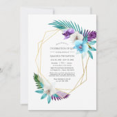 熱帯蘭の生物の幾何学的お祝い 招待状 (正面)