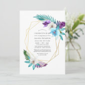 熱帯蘭の生物の幾何学的お祝い 招待状 (スタンド正面)